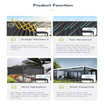 Customized Waterproof Sunshade Glass Sliding Outdoor Pergola Aluminum Motorized Louvered Pergola with Motorized Roof