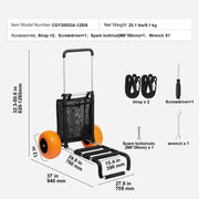 Charger l'image dans la visionneuse de galerie, Amocart Beach Dolly with Big Wheels for Sand 165LBS Folding Cart with Cargo Deck Solid Wheel Adjustable Height Cart for Beach
