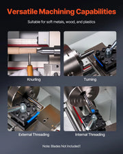 Load image into Gallery viewer, Amocart 8.7 x 39 in Bench Power Metal Lathe Automatic Feed Variable Speed 1250W Brushless Motor for Processing Precision Parts
