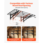 Charger l'image dans la visionneuse de galerie, Amocart 2-Tier Wall Mounted Garage Shelving Unit with Hooks 24 x 48in 260lbs Per Shelf Floating Storage Metal Rack for Home

