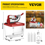 SucceBuy Electric Snow Cone Machine Ice Shaver Crusher Granizing Glass Blender Mixer Chopper Stainless Steel Colder Commercial
