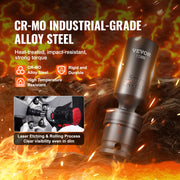 Charger l'image dans la visionneuse de galerie, Amocart 360 Degree Swivel Impact Socket Set 3/8" Socket Set Deep Universal Metric 10-19mm 6 Point Cr-Mo Alloy Steel for Repair
