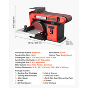 Load image into Gallery viewer, Amocart 6" Disc Sander &amp; 4"x36" Belt Sander 400W Combo with 0 - 45° Adjustable Worktable &amp; Dust Collection Port for Woodworking
