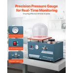 SucceBuy Vacuum Investing Casting Machine Convenient Oil Injection Port Precision Pressure Gauge 11 x 11in Workbench for Jewelry