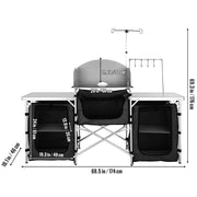 Bild in Galerie-Viewer laden, Amocart Camping Outdoor Kitchen Table Cabinet Foldable Folding Cooking Storage Rack Aluminum Alloy Bracket for BBQ Picnic
