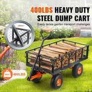 Bild in Galerie-Viewer laden, Amocart Garden Cart Sturdy Metal Utility Wagon with Simple Assembly Versatile Dump Cart Wheelbarrow with 400/880lbs Capacity
