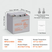 Bild in Galerie-Viewer laden, Amocart 12V 40/100/200 AH Deep Cycle Battery AGM Marine Rechargeable High Self-Discharge Rate 400A/800A/1400A Discharge Current

