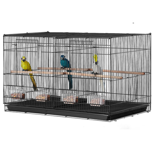 Amocart 30In Flight Bird Cage Stackable Divided Small Animal Cage for Kinds of Birds Pet Travel Birdcage with Handle and Perche