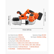 Charger l'image dans la visionneuse de galerie, Amocart 20V Portable Band Saw 2.5-In/5-In Deep Cut 360W Bandsaw 0-120/192 m/min Variable Speed with Brushless Motor Hang Hooks
