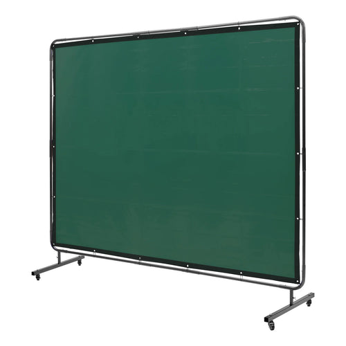 SucceBuy Welding Curtain Screen w/ Frame Flame-Resistant Vinyl Welding Protection Screen 4 Swivel Wheels for Workshop/Industrial