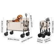 Bild in Galerie-Viewer laden, Amocart Collapsible Folding Wagon 550lb Load,220L Wagon Cart Converts to Bench Utility Wagon with Adjustable Handle for Camping
