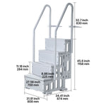 SucceBuy Swimming Pool Ladder Double Handrails Stairs with Non-slip Heavy Duty Steps for 48-54 In Inground & Above-ground Pools