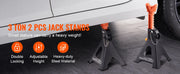 Charger l'image dans la visionneuse de galerie, Amocart Jack Stands 3/6 Ton Capacity Car Jack Stands Double Locking Adjustable Height for lifting SUV Pickup Truck Car UTV ATV
