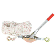 Charger l'image dans la visionneuse de galerie, Amocart Rope Puller 3/4 T 1653lbs Pulling Capacity with 100' 0.6" diameter Rope 2 Hook Come Along Winch Heavy Duty Puller Tool
