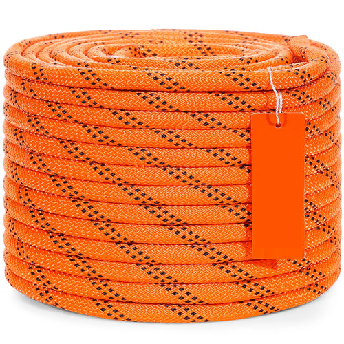 Amocart 120ft Dual-Weave Polyester Cord 3/8 1/2in 48-Strand Multi-Use Rope for Arborist Activities Outdoor Adventures Versatile