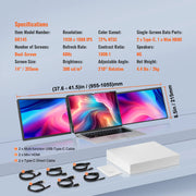 Bild in Galerie-Viewer laden, Amocart 18.5 inch 1080P IPS Extended Swivel Portable Monitor for USB-C/USB-A/Mini HDMI Port with Mac/Wins/Android/Switch/PS5
