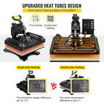 Amocart 30*38CM 8 in 1 Combo Upgrade Heat Press Machine 360° Rotation Sublimation Printer Cap Shirt Mug Plate 2D Heat Transfer