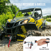 Charger l'image dans la visionneuse de galerie, Amocart 3000lbs ATV/UTV Electric Winch 12V DC Steel Rope Winch with  39ft Cable Roller Wired Remote Control for Towing Off-Road
