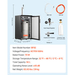 Amocart Beer Kegerator Single Tap Commercial Draft Beer Dispenser for D system W/ Shelves Hold 1 Sixth Keg 2.5lbs CO2 Tank 92L