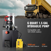 Bild in Galerie-Viewer laden, Amocart Hydraulic Pump 4-20 Quart Dump Trailer Pump Double Acting Dump Trailer Pump DC 12V Hydraulic Power Unit for Car Lifting
