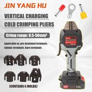 Load image into Gallery viewer, Cordless Hand Held Hydraulic Pliers 16KN Electric Hydraulic Wire Crimper with LED Light &amp; Molds Terminal Crimping Tool
