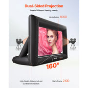 Bild in Galerie-Viewer laden, Amocart 14/15/16/18/20 FT Inflatable Projector Screen with 120W Air Blower Projector Screen for Outdoor Theater Theme Party
