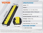 SucceBuy Cable Protector Ramp 1/3/5 PCS 2 Channel Heavy Duty Wire Cord Cover Ramp, TPR Flip-Open Top Cover Traffic Speed Bump