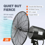 SucceBuy 4 Sizes Wall-Mount Misting Fan 3-speed IP44 Waterproof Oscillating Wall Fan Max. 9500 CFM Wall Mounted Fan for Home