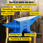 SucceBuy 30KG Single Rugged Round Horn Anvil Cast Steel Block Blacksmith Bench Tool Jewelry Making Manual Equipment Metalsmiths