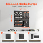 SucceBuy 24 x 12in 2/4pcs Metal Pegboard Panels Wall Organizer with Hooks Accessories for Garage Tool Storage Craft Room Home