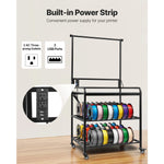 SucceBuy 3-Tier 3D Printer Filament Storage Rack with Wheels Filaments Organzied Printer Stand for 3D Printing Station Office