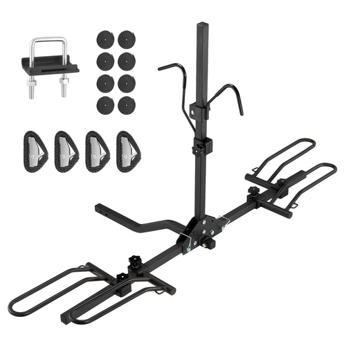 SucceBuy Hitch Mount Bike Rack, 2/4-Bike Platform Style 80/160/150 LBS Bike Rack Hitch Titling and Folding Bike Carrier for Car