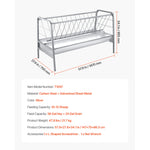 SucceBuy Livestock Hay Feeder 2 in 1 80-Gal Capacity 57.9" Long Goat Pasture Feeding Deeper Feeding Pan for Sheep Sheds Farms