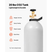 Load image into Gallery viewer, SucceBuy CO2 Tank 20 lbs New Aluminum Alloy Cylinder CO2 Air Tank with Light Spray Coating CGA320 Valve Purple Copper Siphon
