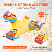 Bild in Galerie-Viewer laden, Amocart Machinery Skate Dolly Industrial Heavy Duty Mover with Handle 360° Swivel Wheels Non-Slip Cap for Warehouse Workshop
