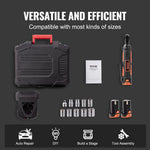 SucceBuy 3/8  Cordless Electric Ratchet Wrench Set 12V 33 Ft-lbs Power Ratchet Tool Kit 45-Min Fast Charge 2-Pack 2.0Ah Battery