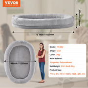 Bild in Galerie-Viewer laden, Amocart Human Dog Bed Human Dog Bed for Adult Human Size Dog Bed with Washable Faux Rabbit Fur Cover Egg Orthopedic Foam Grey

