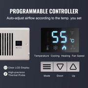 Bild in Galerie-Viewer laden, Amocart Booster Fan 4x12in Duct Fan 100CFM 10 Adjustable Speeds with LCD Smart Controller for Wall and Floor
