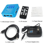 4K 2K 48MP HDMI USB VGA Microscope Camera 7X-45X Simul-Focal Stereo Trinocular Zoom Microscope Set With Auxiliary Objective Lens