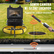Bild in Galerie-Viewer laden, Amocart Sewer Camera 9" Pipeline Inspection Camera w/DVR Function w/12 Adjustable LED and 16 GB SD Card with 512Hz Locator IP68

