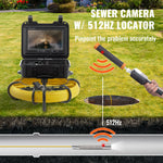 Amocart Sewer Camera with 512Hz Locator IP68 9" Pipeline Inspection Camera w/DVR Function w/12 Adjustable LED and 16 GB SD Card