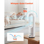 Amocart Bladeless Tower Fan 65°/80° Oscillating Standing Fan 8/12 Speeds & 8/9-Hour Timer 14.76/15.42 ft High Velocity for Home