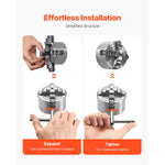 SucceBuy 3 In / 10 In Lathe Chuck 4-Jaw T-key Fixing Screws Reversible Jaws HT300 Material Internal External for Metal Lathe Use