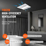 Amocart Bathroom Exhaust Fan 80/110CFM High-Efficiency Ventilation 1.5sones Low Noise Operation Energy-Saving Bathroom Ceiling