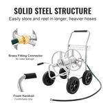 SucceBuy Hose Reel Cart 250ft Heavy Duty Garden Water Yard Planting w/ Basket Effortless Roll-up  Versatile Application Steel