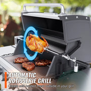 Bild in Galerie-Viewer laden, Amocart 39-56inch Universal Grill Rotisserie Kit for Grills Electric BBQ Grill w/Motor Stainless Steel Automatic Grilling Kit
