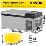 Amocart 9L 15L Car Refrigerator Portable Compressor Fridge Freezer Cooler DC 110-240V AC for RV Travelling Camping Fishing