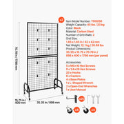 Bild in Galerie-Viewer laden, Amocart Grid Wall Panel Wire Grid Panels Display Rack Movable Art Display Shelf with Wheel Carbon Steel Gridwall for Craft Show
