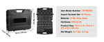 Amocart 90PCs 3/8" Drive Impact Socket Set SAE 1/4"-3/4" and Metric 6-19mm Socket Set 6 Point Cr-Mo Alloy Steel for Auto Repair