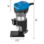 SucceBuy 800W Soft Start Compact Router Kit Variable Speed 10000-30000Rpm with Fixed Base, Plunge Base, Tilt Base and Offse Base
